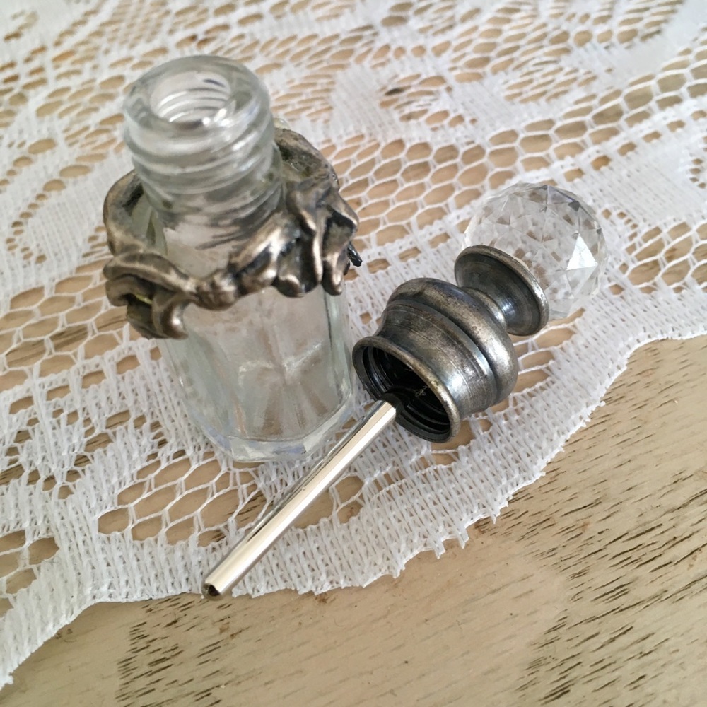 Vintage French Silver/Cut Glass Mini Scent Bottles - Picture 4 of 10